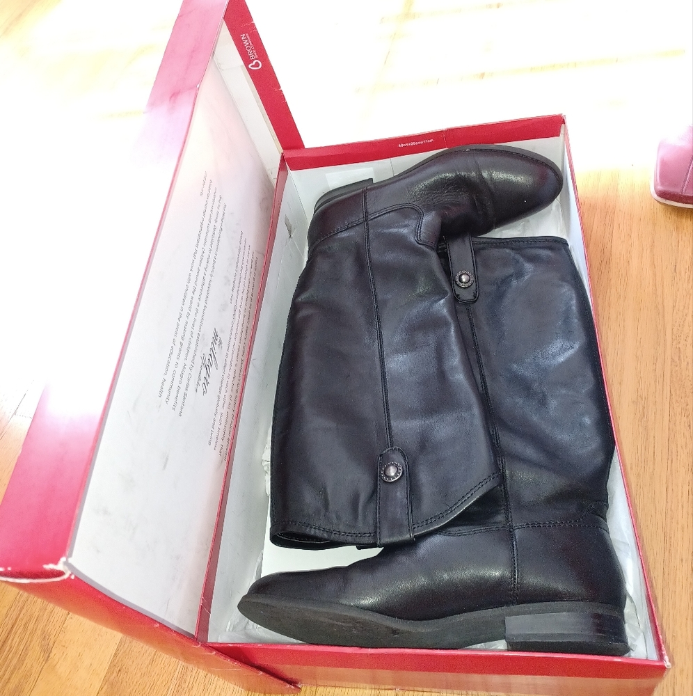Carlos black riding boots, sz 7.5